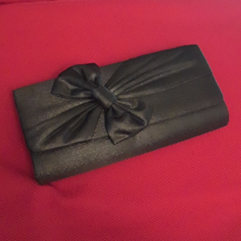 Black Satin Bow Cocktail Bag